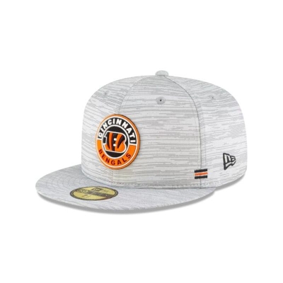 Grey Cincinnati Bengals Hat - New Era NFL Official NFL Fall Sideline 59FIFTY Fitted Caps USA0391658